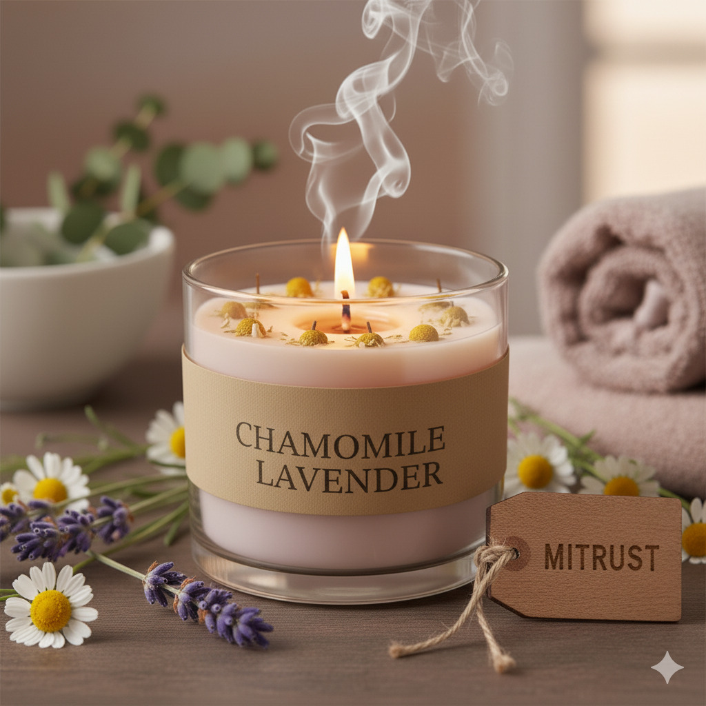 Chamomile lavender aromatherapy candle