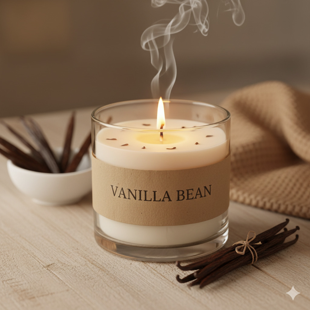 Vanilla bean scented candle