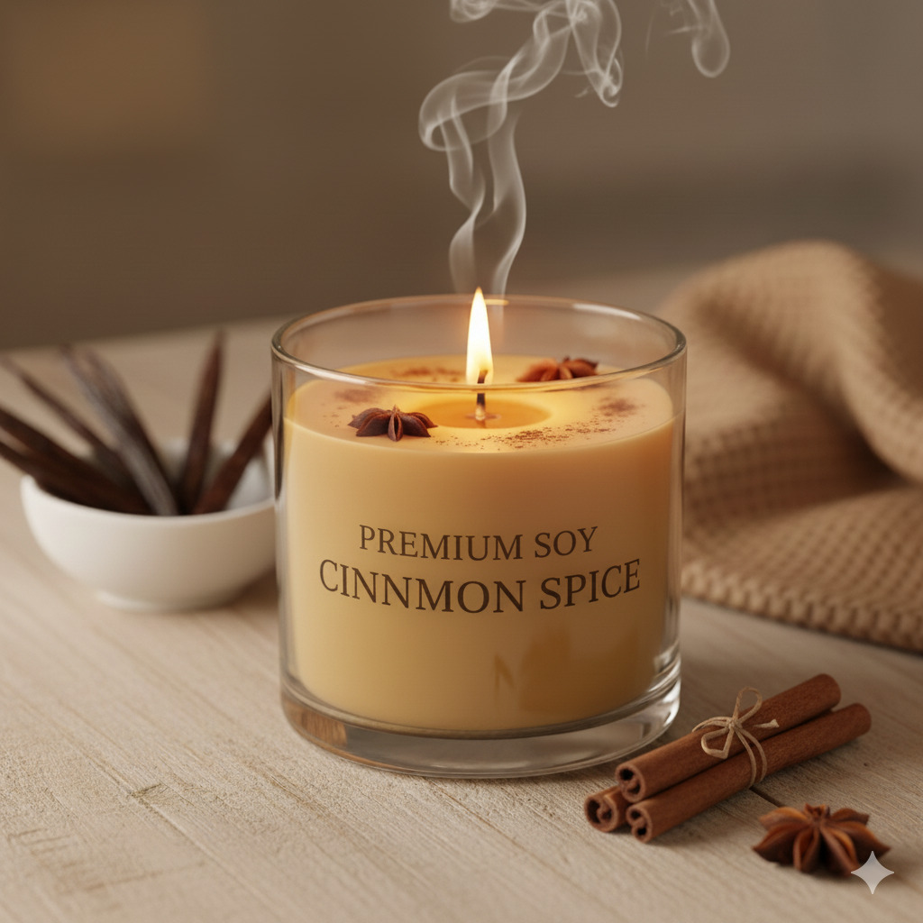 Cinnamon spice premium soy candle